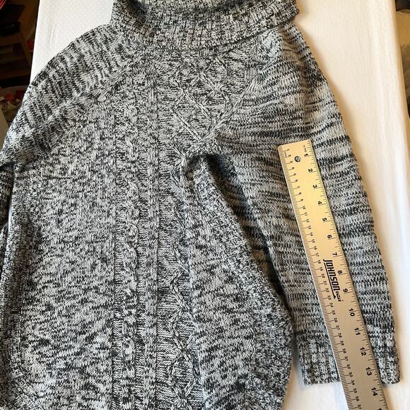 Jason Maxwell Women Sweatshirt Size 2X Gray Cable Knit Long Sleeve Turtleneck - Picture 6 of 8